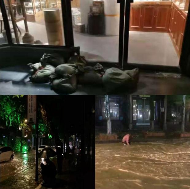 突降暴雨，井巷物業(yè)公司保街區(qū)平安